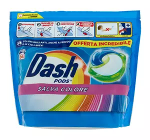Dash гель-капсули для прання 3в1 Salva Colore, 64 шт.