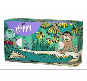 Хустинки гігієнічні паперові Bella Baby Happy універсальні (мавпа 150 шт.)