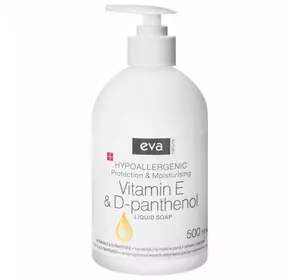 EVA NATURA Рідке крем-мило для рук вітамін Е і D-пантенол, гіпоалергенне 500 мл