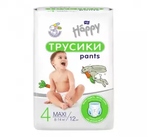 Підгузки-трусики дитячі HAPPY BELLA BABY maxi (вага 8-14 кг), 12 шт.