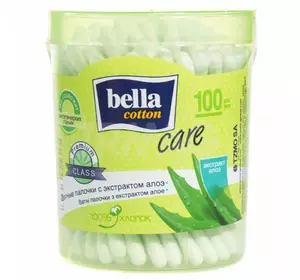 Ватні палички Bella Cotton Care з екстрактом алое ( кругла коробка 100 шт.)