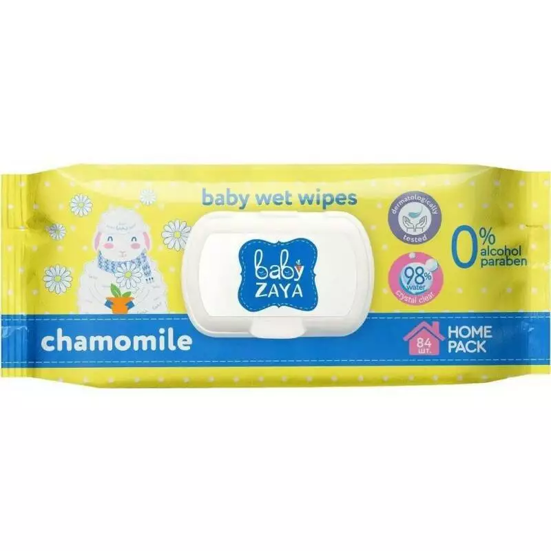 Салфетки влажные Baby Zaya Ромашка 84 шт