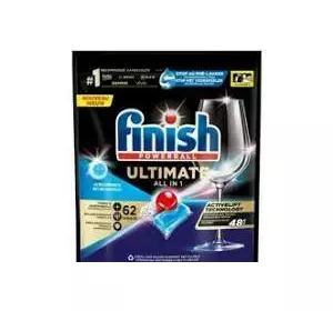 Finish Ultimate All in One бікарбонатні таблетки д/посудомийки 62 шт Finish Ultimate All in One бікарбонатні таблетки д/посудомийки 62 шт