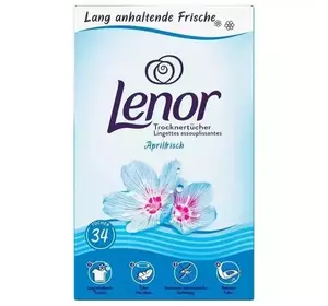 Ароматизовані серветки для білизни, рушників в сушарці Lenor Квітнева свіжість 34 шт Ароматизовані серветки для білизни, рушників в сушарці Lenor Квітнева свіжість 34 шт