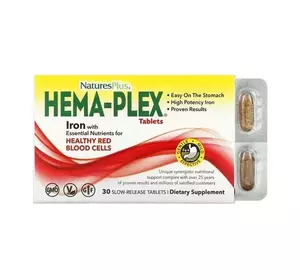 Nature's Plus Hema-Plex Iron - 30 капсул Nature's Plus Hema-Plex Iron - 30 капсул