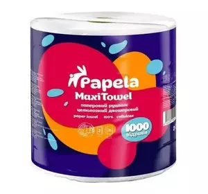 Паперові рушники Papela MaxiTowel Двошарові 1000 відривів Паперові рушники Papela MaxiTowel Двошарові 1000 відривів