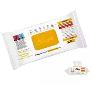 Sleepy Herbal вологі серветки д/прибирання з жовтим клапаном, 100шт Sleepy Herbal вологі серветки д/прибирання з жовтим клапаном, 100шт