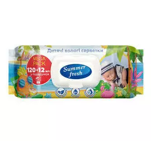 Влажные салфетки для детей Summer fresh с клапаном 120 шт Влажные салфетки для детей Summer fresh с клапаном 120 шт