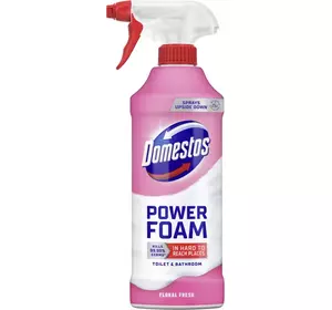 Спрей-піна Domestos Power Foam для чищення унітазу та ванної Квіткова свіжість 435 мл Спрей-піна Domestos Power Foam для чищення унітазу та ванної Квіткова свіжість 435 мл