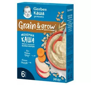 Gerber каша Суха молочна Вівсяно-пшенична Яблуко-Морква для дітей з 6 місяців 240 г Gerber каша Суха молочна Вівсяно-пшенична Яблуко-Морква для дітей з 6 місяців 240 г