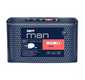 Урологічні прокладки SENI MAN Extra plus level 4, 15шт. Урологічні прокладки SENI MAN Extra plus level 4, 15шт.