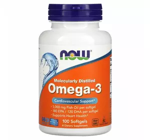 Now Foods, омега-3, очищенная на молекулярном уровне, 100 капсул Now Foods, омега-3, очищенная на молекулярном уровне, 100 капсул