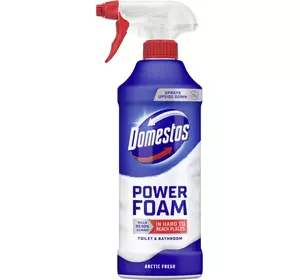 Спрей-піна Domestos Power Foam для чищення унітазу та ванної Арктична свіжість 435 мл Спрей-піна Domestos Power Foam для чищення унітазу та ванної Арктична свіжість 435 мл