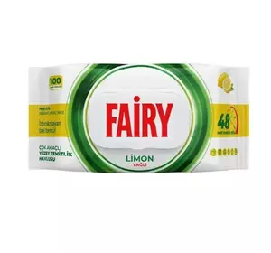 Вологі серветки для прибирання Fairy Lemon – універсальні, без хлору, з ароматом лимона 100 шт Вологі серветки для прибирання Fairy Lemon – універсальні, без хлору, з ароматом лимона 100 шт
