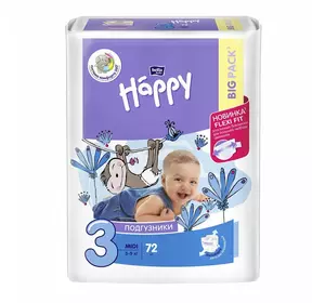 Підгузники дитячі Bella Baby HAPPY midi (3) 72шт. Підгузники дитячі Bella Baby HAPPY midi (3) 72шт.