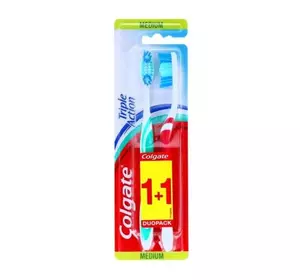 Зубна щітка Colgate Потрійна дія Середня 2 шт Зубна щітка Colgate Потрійна дія Середня 2 шт