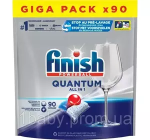 Таблетки для посудомийної машини Finish Quantum Powerball All in 1 90 шт Таблетки для посудомийної машини Finish Quantum Powerball All in 1 90 шт