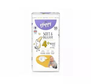 Підгузники дитячі Bella Baby HAPPY SOFT&DELICATE maxi plus 9-15кг (4+) 56шт. Підгузники дитячі Bella Baby HAPPY SOFT&DELICATE maxi plus 9-15кг (4+) 56шт.