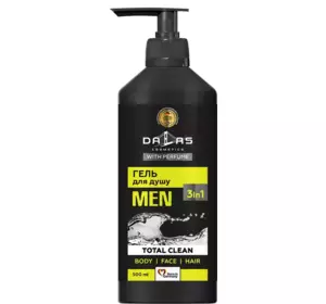 Чоловічий шампунь-гель для душу 3в1 Dalas Cosmetics Total Clean 500 г Чоловічий шампунь-гель для душу 3в1 Dalas Cosmetics Total Clean 500 г