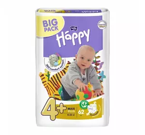 Підгузники дитячі Bella Baby HAPPY maxi plus (4+) 62шт. Підгузники дитячі Bella Baby HAPPY maxi plus (4+) 62шт.