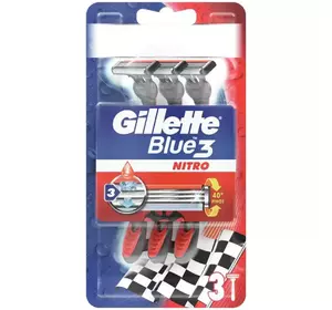 Бритвы одноразовые Gillette Blue 3 NITRO 3шт Бритвы одноразовые Gillette Blue 3 NITRO 3шт