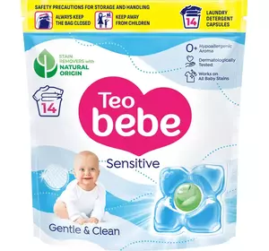 Капсули TEO BEBE Cotton soft Sensitive 0+ для прання дитячих речей, 14 шт. Капсули TEO BEBE Cotton soft Sensitive 0+ для прання дитячих речей, 14 шт.