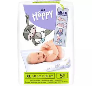 Пелюшки дитячі HAPPY BELLA BABY 60x90 см (5 шт.) Пелюшки дитячі HAPPY BELLA BABY 60x90 см (5 шт.)