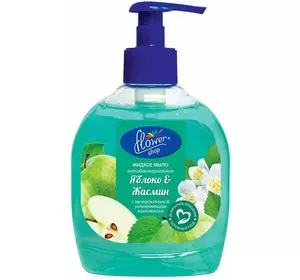 Рідке мило FLOWER SHOP Яблуко+Жасмин, антибактеріальне (300мл) Рідке мило FLOWER SHOP Яблуко+Жасмин, антибактеріальне (300мл)