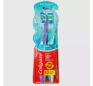Зубна щітка Colgate 360 Whole mouth Clean м'яка 2 шт Зубна щітка Colgate 360 Whole mouth Clean м'яка 2 шт