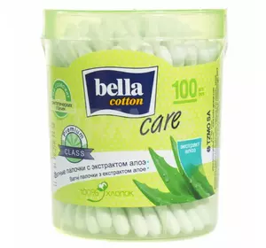 Ватні палички Bella Cotton Care з екстрактом алое ( кругла коробка 100 шт.) Ватні палички Bella Cotton Care з екстрактом алое ( кругла коробка 100 шт.)