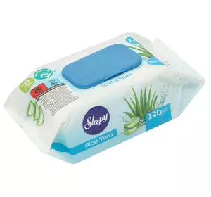 Вологі серветки Sleepy Aloe Vera з клапаном, 120 шт Вологі серветки Sleepy Aloe Vera з клапаном, 120 шт
