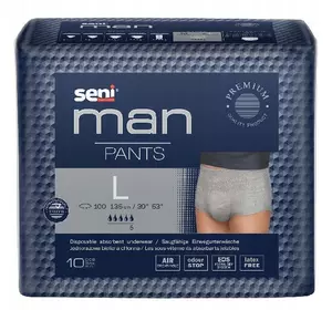 Поглинаючі труси для дорослих SENI MAN PANTS large (3) 10шт. Поглинаючі труси для дорослих SENI MAN PANTS large (3) 10шт.