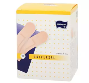 Пластирі медичні Matopat UNIVERSAL 25x76 100шт. Пластирі медичні Matopat UNIVERSAL 25x76 100шт.