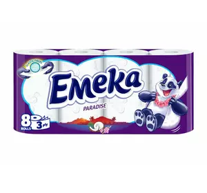 Тришаровий туалетний папір Emeka Paradise Райська свіжість 8 рулонів Тришаровий туалетний папір Emeka Paradise Райська свіжість 8 рулонів