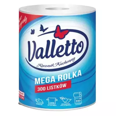 Паперові рушники Valletto, 2 шари 300 відривів (1шт.