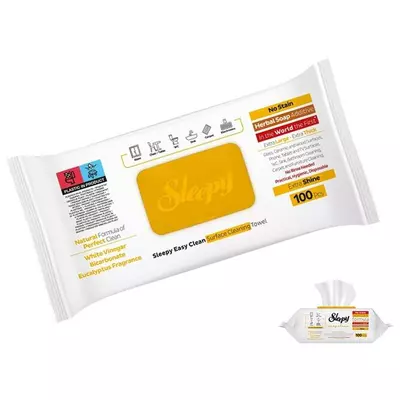 Sleepy Herbal вологі серветки д/прибирання з жовтим клапаном, 100шт