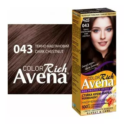 Крем-фарба для волосся "ЕКМІ-КОЛОР" AVENA 043 Темно-каштановий