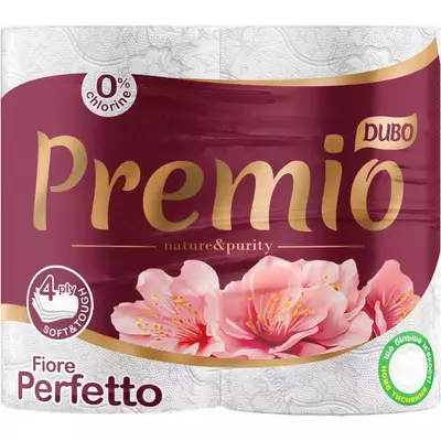 Туалетний папір Диво Premio Fiore Perfetto 4 шари 4 рулони