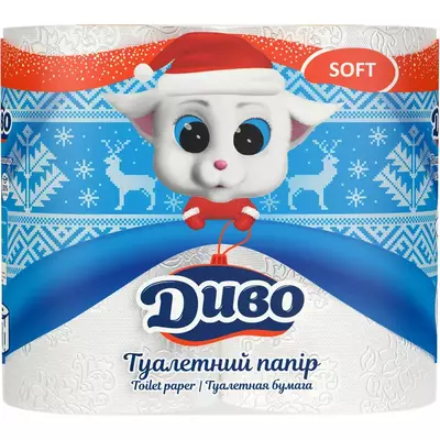 Туалетний папір Диво Soft 2 шари 4 рулони