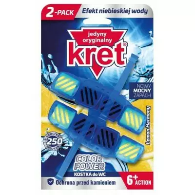 Туалетний блок д/унітазу KRET LEMON Harmony кольорова вода, 2х40 г