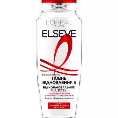 Шампунь L'oreal Paris Elseve Повне Відновлення-5 для ослабленого або пошкодженого волосся 400 мл