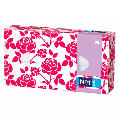 Хустинки паперові унiверсальні, тришарові, Bella №1 (90 шт. роза)