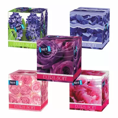 Хустинки гігієнічні паперові Bella №1 Extra Soft (80 шт. Фіолетові троянди)